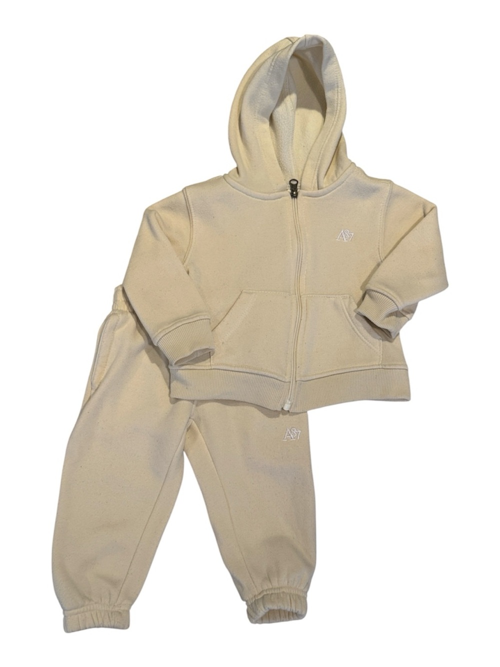 Aeropostale 18M Cream Hooded Zip Sweatshirt & Joggers Set